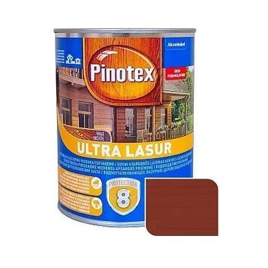 Пропитка для дерева Pinotex Ultra Lasur с декоративным эффектом, 1 л, (каменно-серая, бесцветная, тик, палисандр, орех, орегон, рябина, красное дерево, калужниця,)