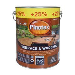Олія для обробки дерева Pinotex Terrace & Wood Oil атмосферостійка, горіх, 4+1 л в подарунок!