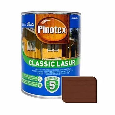 Просочення для дерева Pinotex Classic Lasur з декоративним ефектом, 3 л, (червоне дерево, безбарвне, горіх, калужниця, орегон, палісандр, тік)